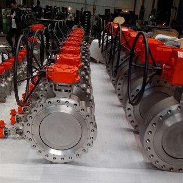Bidirectional Pressure Metal Seal Butterfly Valve, Triple Offset, with Gear Wheel