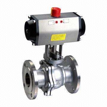 Pneumatic Hand Sealing V-type Ball Valve with Water and Flange Connection