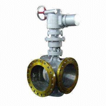 3-ways flanged butterfly valve, made of steel, measures 3 to 120-inch