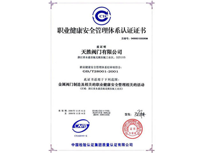8C occupational health and safety management system certification