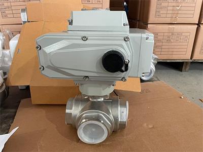 Electric Actuator Three Way Thread NPT/BSPT Ball Valve