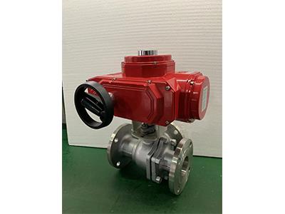 Electric Actuator Stainless Steel Three Way Flange Ball Valve 