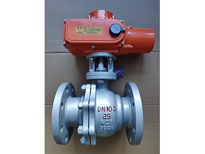 Single-acting electric Motorized reset Actuator WCB Flange 2pcs ball valve