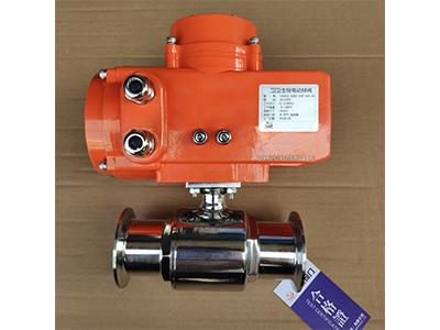 Sanitary SS Manual Clamped Two-Piece Three Way Straight-Through Electric/Motorized Actuator Ball Valves